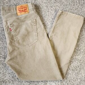Levi's 511 Slim Fit Corduroy Pants Mens 36x30 Tan Stretch Cords Excellent